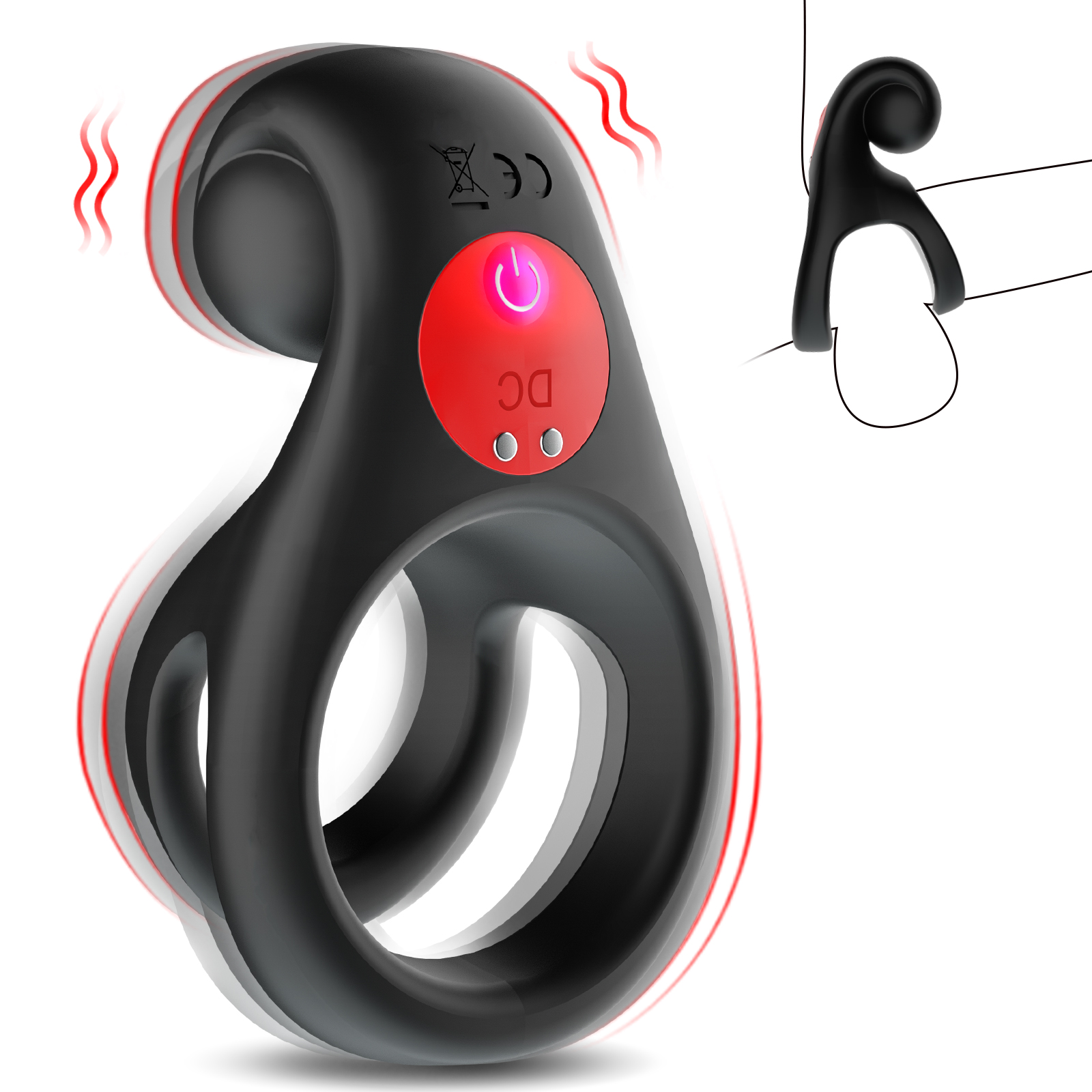 The Red Peach Vibing Cock Ring - Image 4